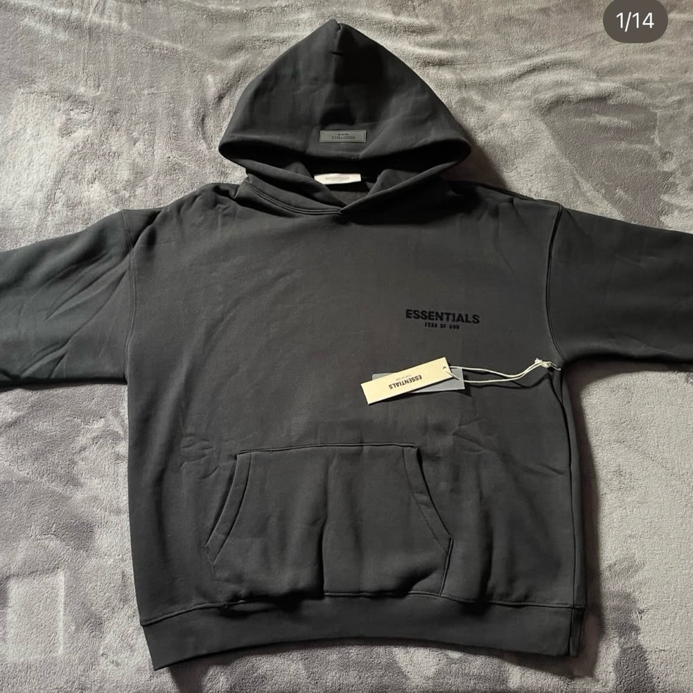 Black Fear Of God Essentials Hoodie Size Medium